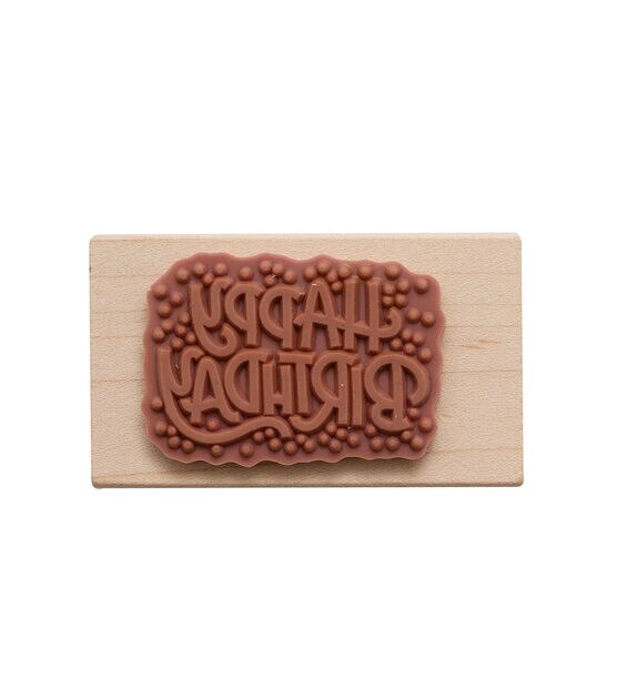 American Crafts Wooden Stamp Happy Bday, , hi-res, image 3