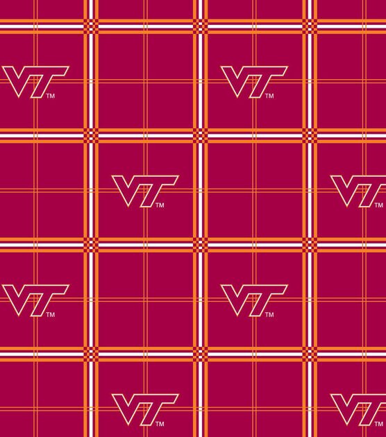 Virginia Tech Hokies Flannel Fabric 42" Plaid