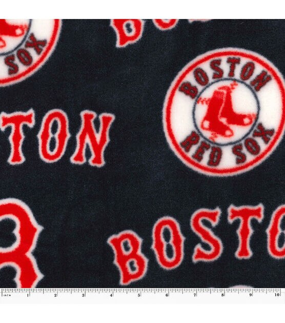 Fabric Traditions Boston Red Sox Fleece Fabric Tossed