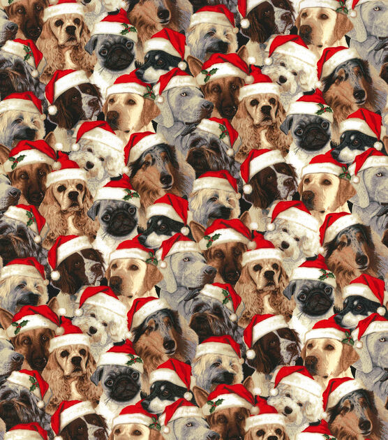 Fabric Traditions Santa Pups Christmas Cotton Fabric