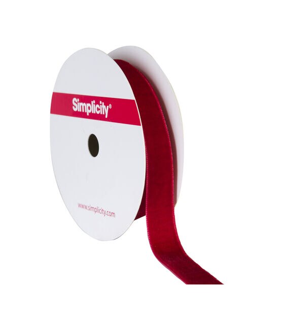 Simplicity Velvet Trim 0.5'' Red, , hi-res, image 2