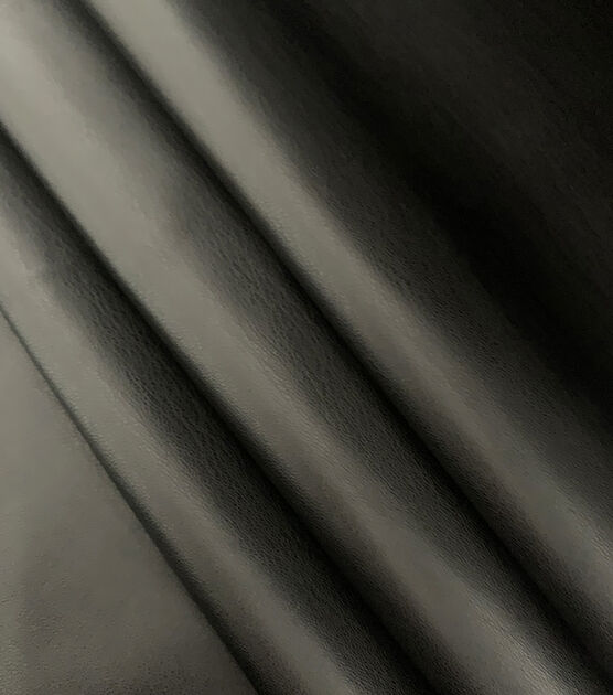 Black Smooth Faux Leather Fabric, , hi-res, image 3