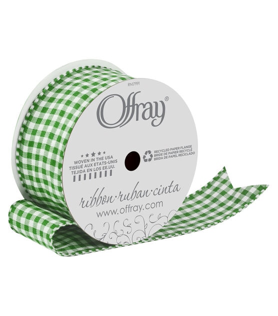 Offray 1.5" x 9' Gingham Tafetta Ribbon With Wired Edge, , hi-res, image 1