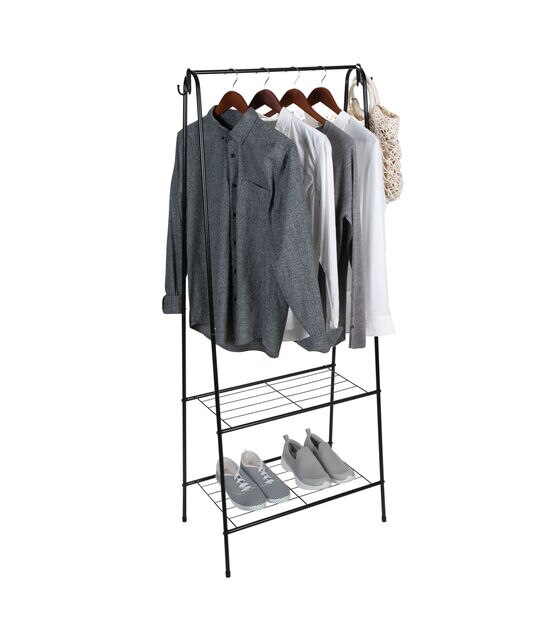Organize It All 59" Garment Rack With 2 Tier Shelving, , hi-res, image 2