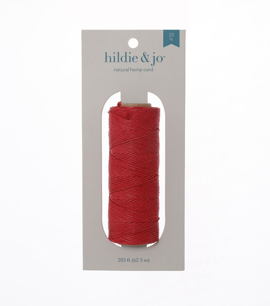 205' Red Natural Hemp Cord by hildie & jo