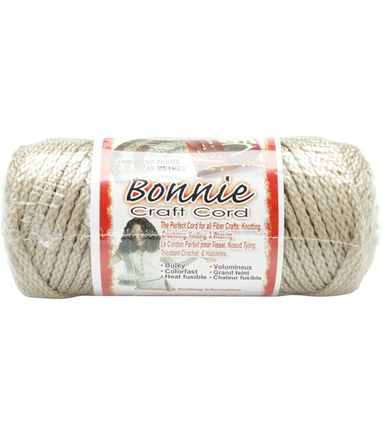 Bonnie Braid White Craft Cord, 4 mm, 50 yds