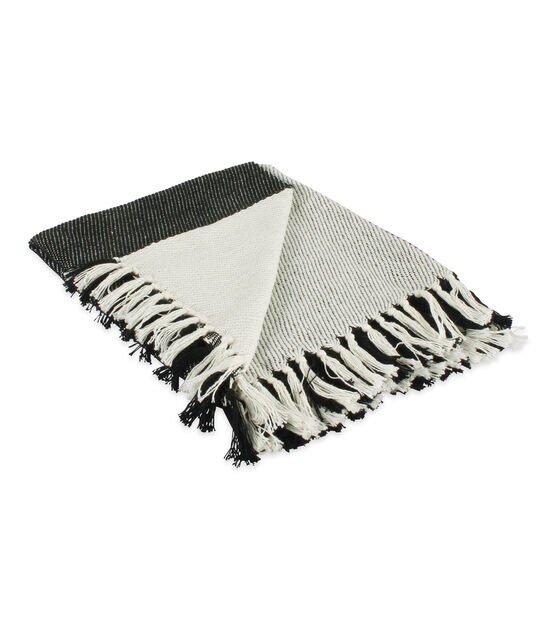 Design Imports Throw Blanket Black Four Square