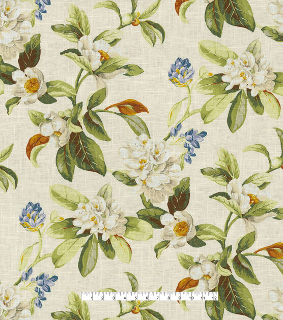 6627912 Waverly STONINGTON PARCHMENT 682140 Floral Linen Blend Upholstery  And Drapery Fabric