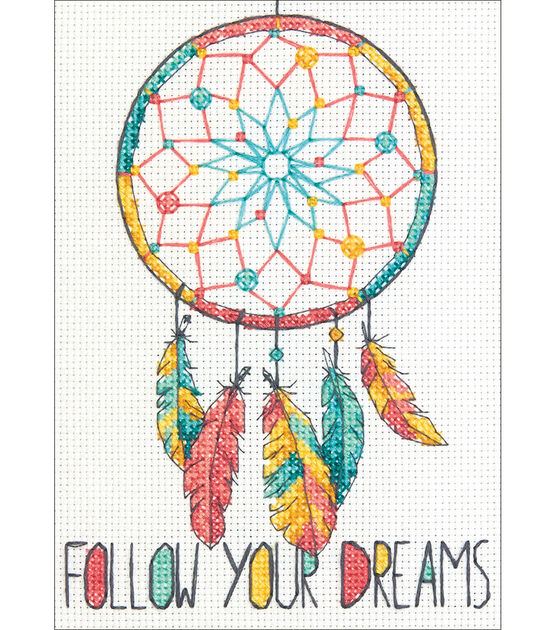 Dimensions 5" x 7" Dreamcatcher Counted Cross Stitch Kit, , hi-res, image 2