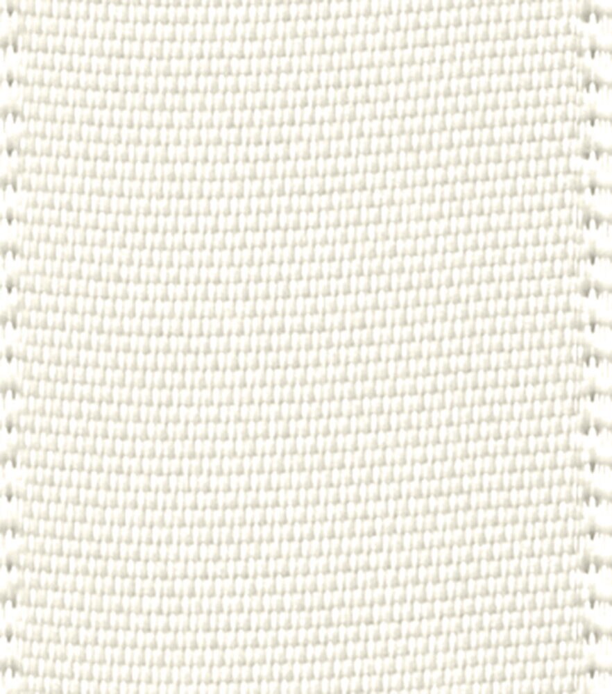 Offray 5/8"x21' Single Faced Satin Ribbon, Antique White, swatch