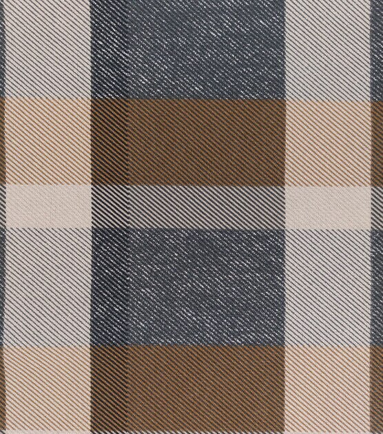 Winchester Plaid Charcoal Cotton Canvas Fabric