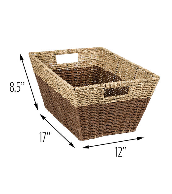 Honey Can Do 12" x 17" Seagrass Rectangle Nesting Baskets 3ct, , hi-res, image 3