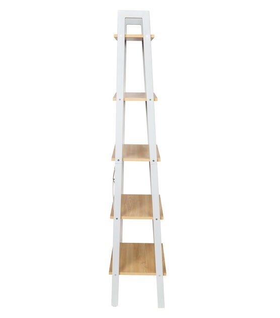 Honey Can Do 22" x 67.5" Wood & Metal 5 Tier A Frame Ladder Shelf 50lbs, , hi-res, image 10