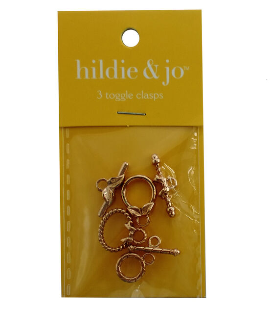 3pc Rose Gold Assorted Metal Toggle Clasps by hildie & jo