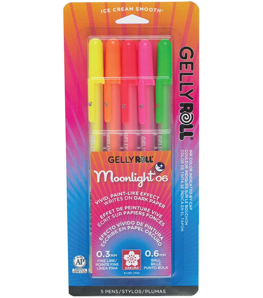 Gelly Roll Moonlight 06 Pens Vibrant 5 pack, Dawn, swatch