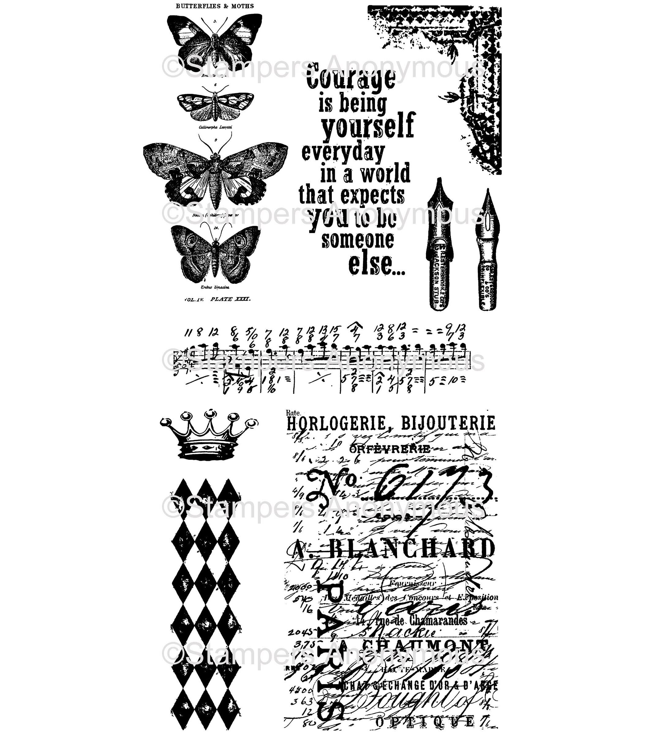 Deep Red Cling Stamps #3805 NEW -- Butterfly Fashion