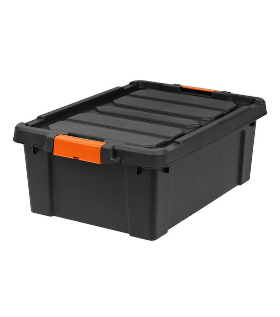 Iris 47qt Black Heavy Duty Plastic Storage Boxes 4pk, , hi-res, image 7