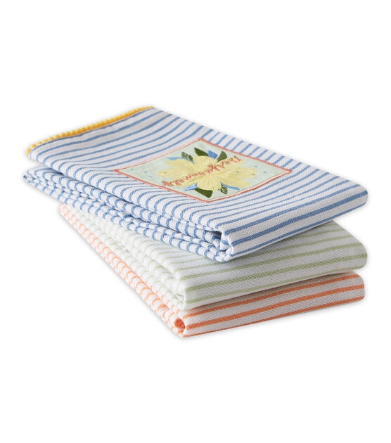 Design Imports Set of 3 Assorted Rainbow Kitchen Towels, , hi-res, image 3