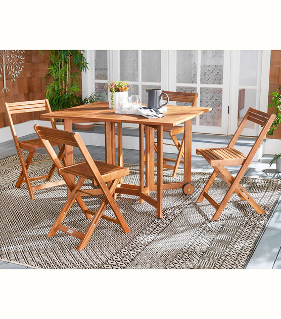 Safavieh 4pc Natural Arvin Outdoor Table & Chair Set, , hi-res, image 2