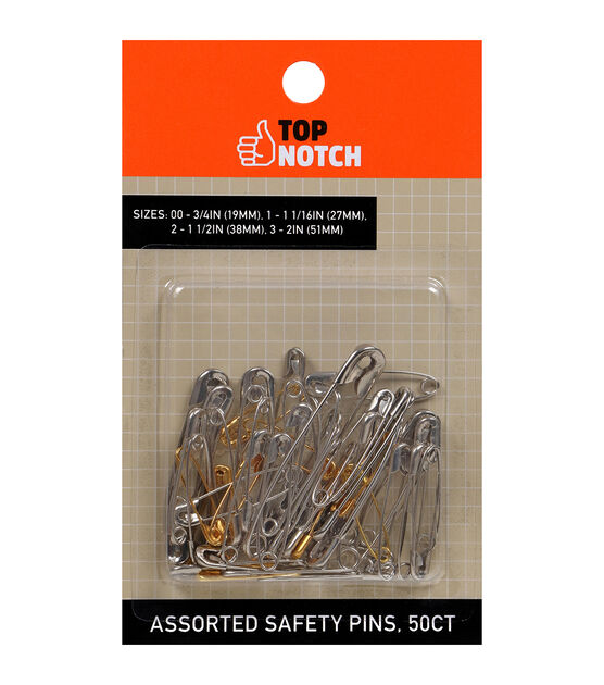Atteched 250 Pcs 6-Size Pack of Safety Pins Top-Notch Small and Large  Safety Pin Strong & Rust-Resistant Safety Pin for Clothes Hijab Sewing  (Gold)