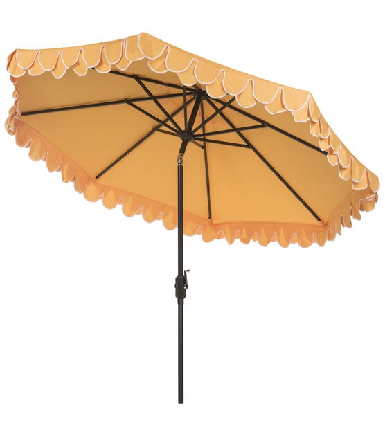 Safavieh 9' UV Resistant Yello & White Elegant Auto Tilt Patio Umbrella, , hi-res, image 6