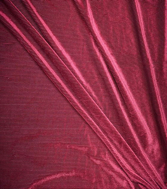 Stretch Rib Knit Velvet Tawny Port Fabric, , hi-res, image 4