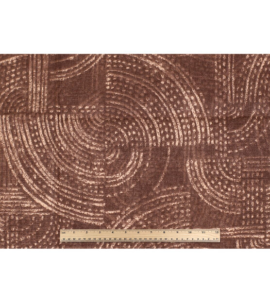 Tribal Lines Brown Cotton Canvas Fabric, , hi-res, image 4