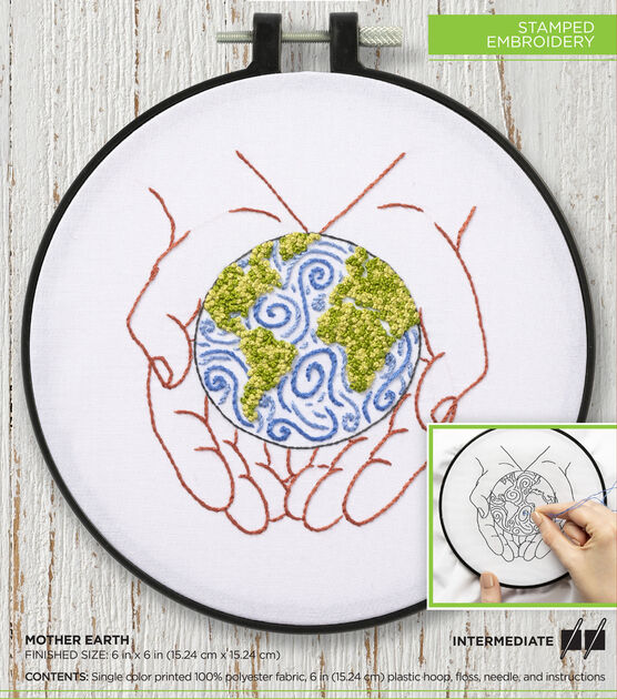 Bucilla 6 Mother Earth Stamped Embroidery Kit