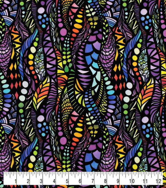 Bright Zentangle Quilt Cotton Fabric by Keepsake Calico, , hi-res, image 3