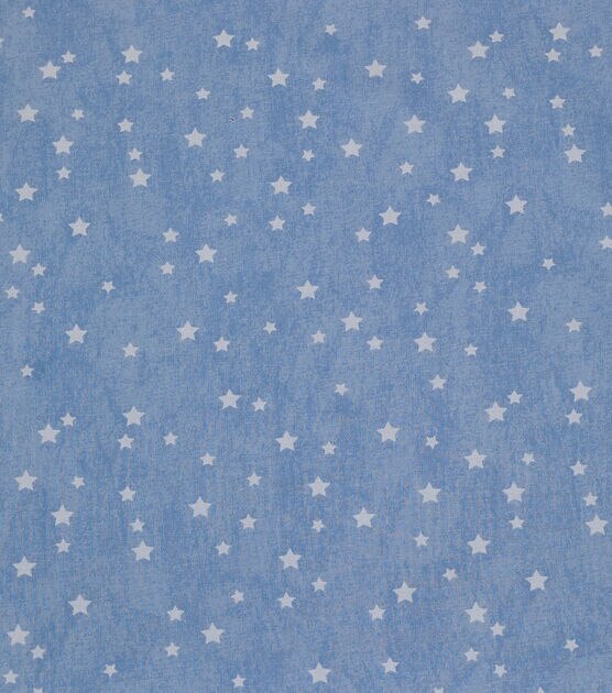 White Stars on Light Blue Quilt Cotton Fabric by Keepsake Calico, , hi-res, image 2