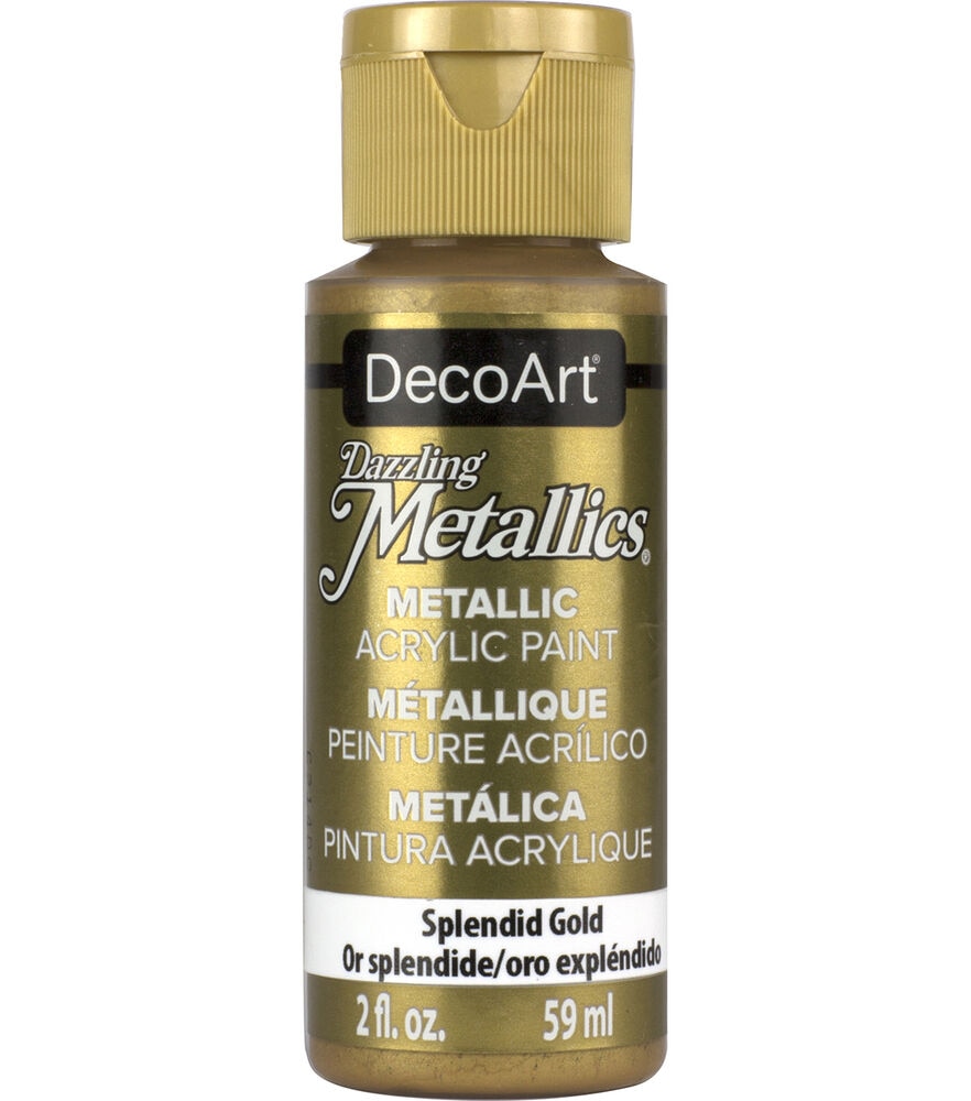 DecoArt Dazzling Metallics 2 fl. oz Metallic Paint, Spendid Gold, swatch