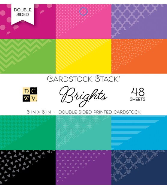 DCWV 48 Sheet 6" x 6" Bright Double Sided Printed Cardstock Pack, , hi-res, image 1