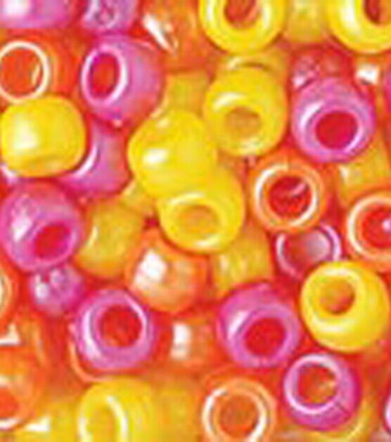 415pk Warm Pearl Multi Colored Pony Beads