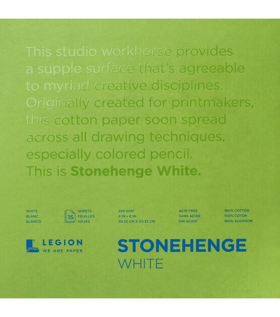 Stonehenge 15 sheet 8''x8'' 90 lbs. Paper Pad  White