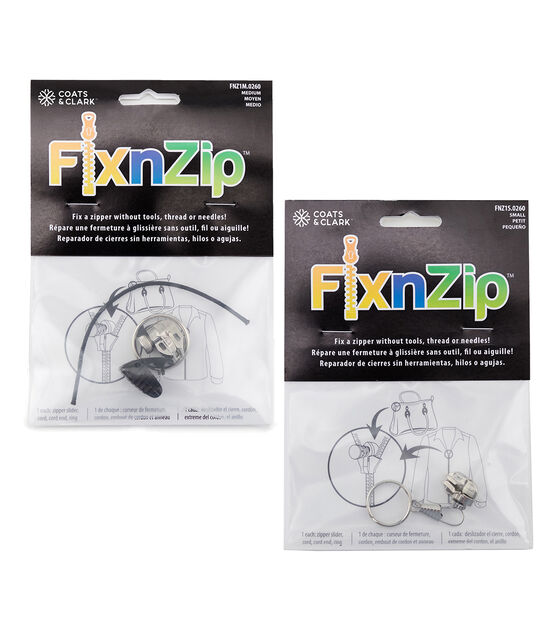 FIX A ZIPPER Tool Universal Repair Replacement Kit 3 Sizes Zip