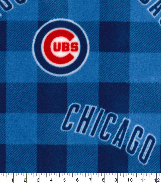 Fabric Traditions Chicago Cubs Fleece Fabric Buffalo Check