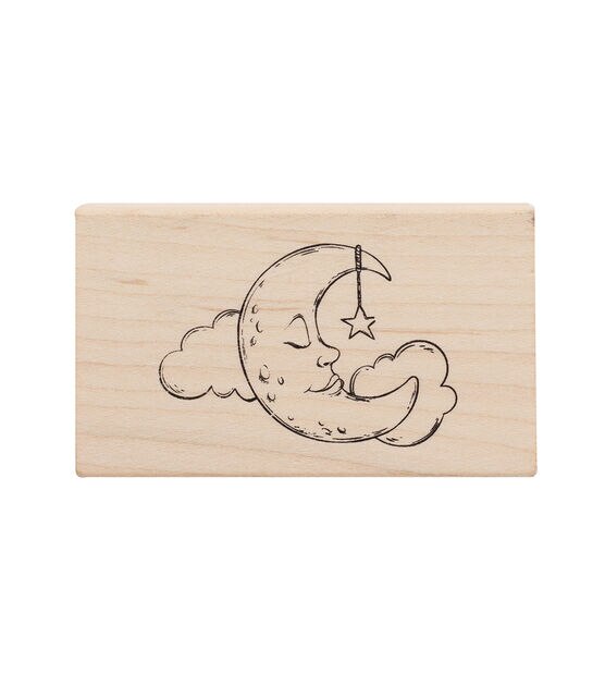 American Crafts Wooden Stamp Moon Baby