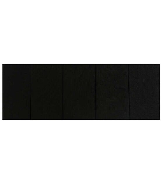Black Solid 5 Pc Cotton Fabric Quarter Bundle, , hi-res, image 2