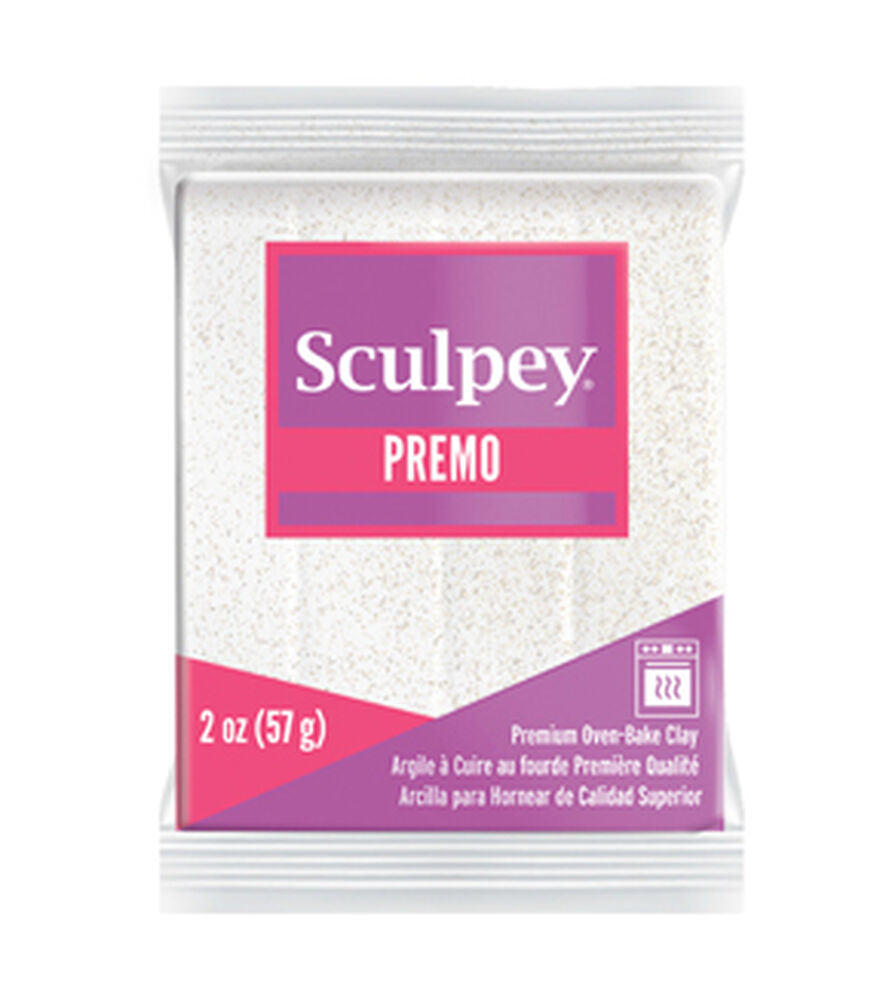 Sculpey 2oz Premo Premium Oven Bake Polymer Clay, Frost White Glitter, swatch