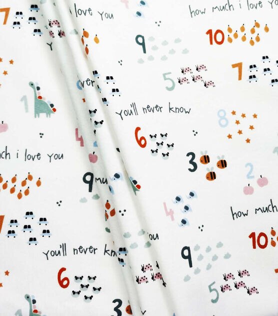 How Much I Love You Cotton Flannel Nursery Fabric by Lil' POP!, , hi-res, image 2
