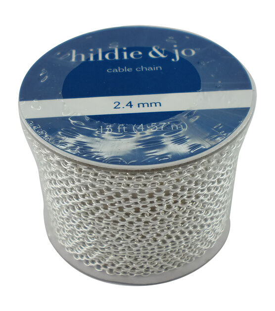 5mm x 15' Shiny Silver Link Iron Cable Chain by hildie & jo
