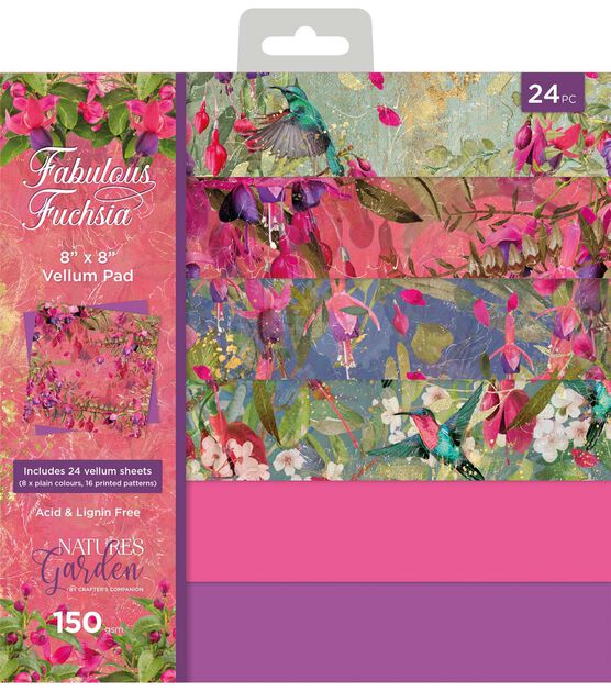 Crafter's Companion 8" x 8" Fabulous Fuchsia Vellum Pad 24pg