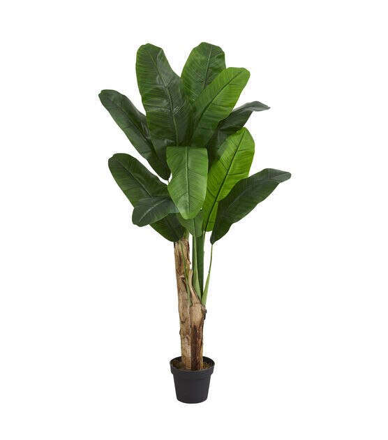 Nearly Natural 4ft. Double Stalk Banana Artificial Tree, , hi-res, image 1