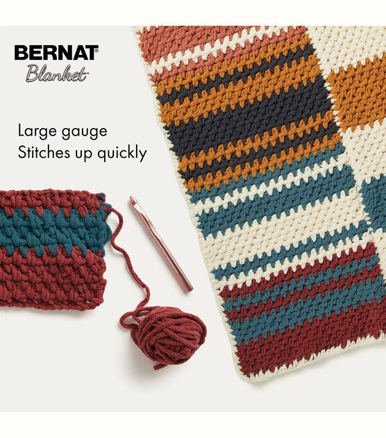 Bernat Crochet Striped Ottoman Pattern