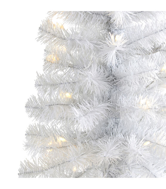 Nearly Natural White Artificial Christmas Tree with 35 LED Lights 2 ...