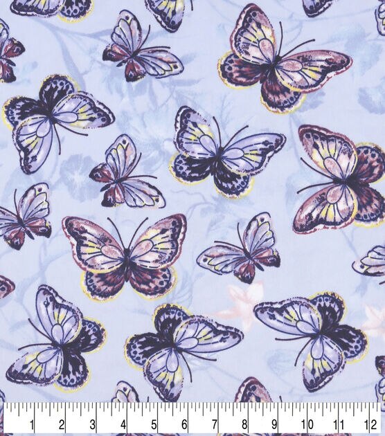 Purple Butterflies Soft and Minky Fleece Fabric | JOANN