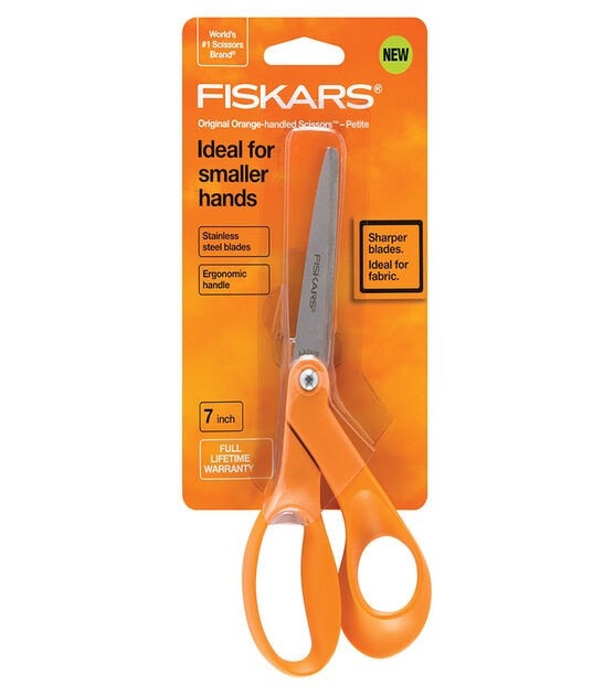 Fiskars Premier 7" Bent Scissors Orange Right Handed