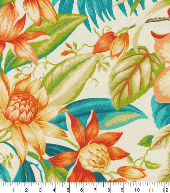 Tommy Bahama Outdoor Fabric 9"x9" Swatch Botanical Glow Tiger Lily