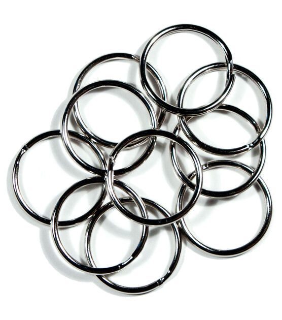 Realeather Standard 1-1/4" Nickel Plated Key Ring, , hi-res, image 2