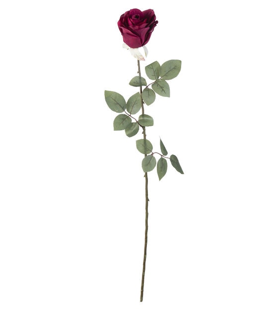 27" Burgundy Rose Stem by Bloom Room